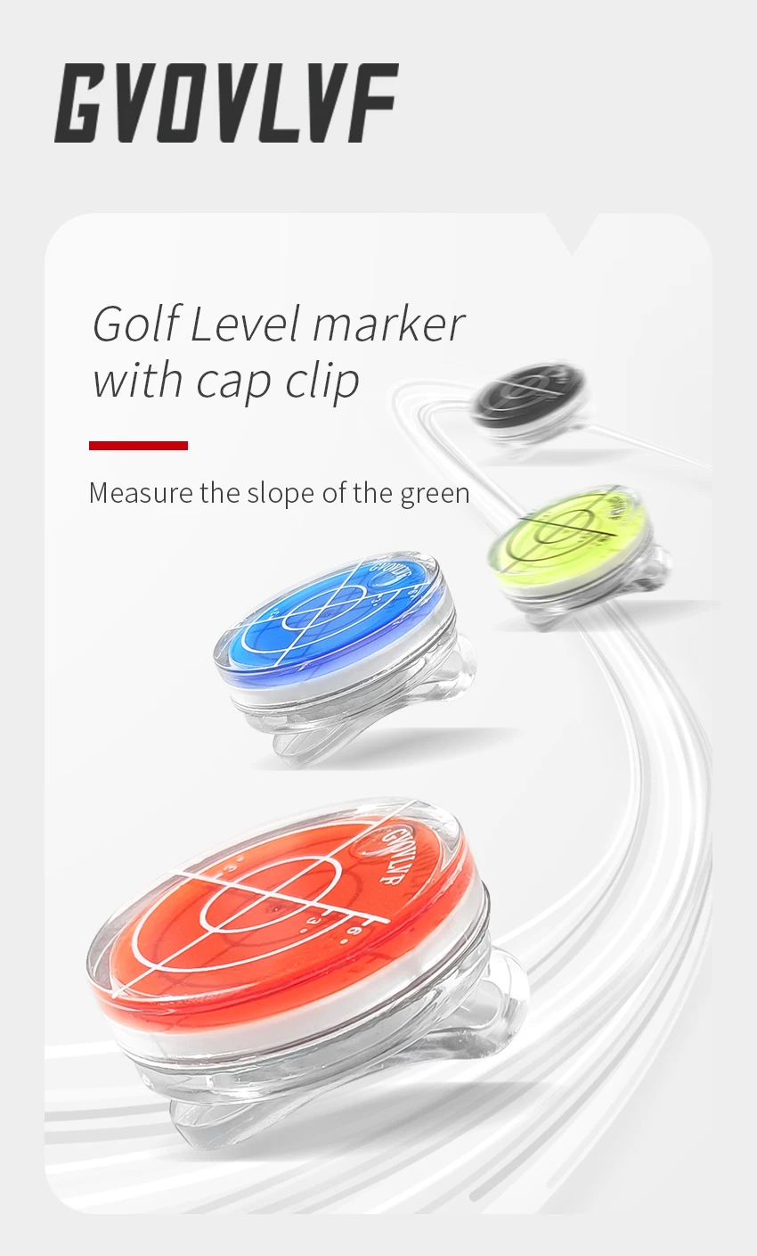 1pc Golf Slope Putting Level Reading Ball Marker & Hat Clip Outdoor Golfing Sports Training Tool - Six Colors, Gift For Golfers