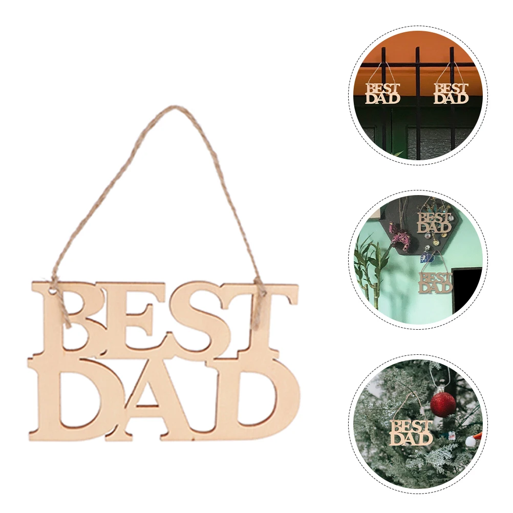 

20 Pcs Father's Day Wood Slice Crafts Hollow Out Decorative DIY Kits for Home Wall Hanging Gifts Parents Dad Ornament