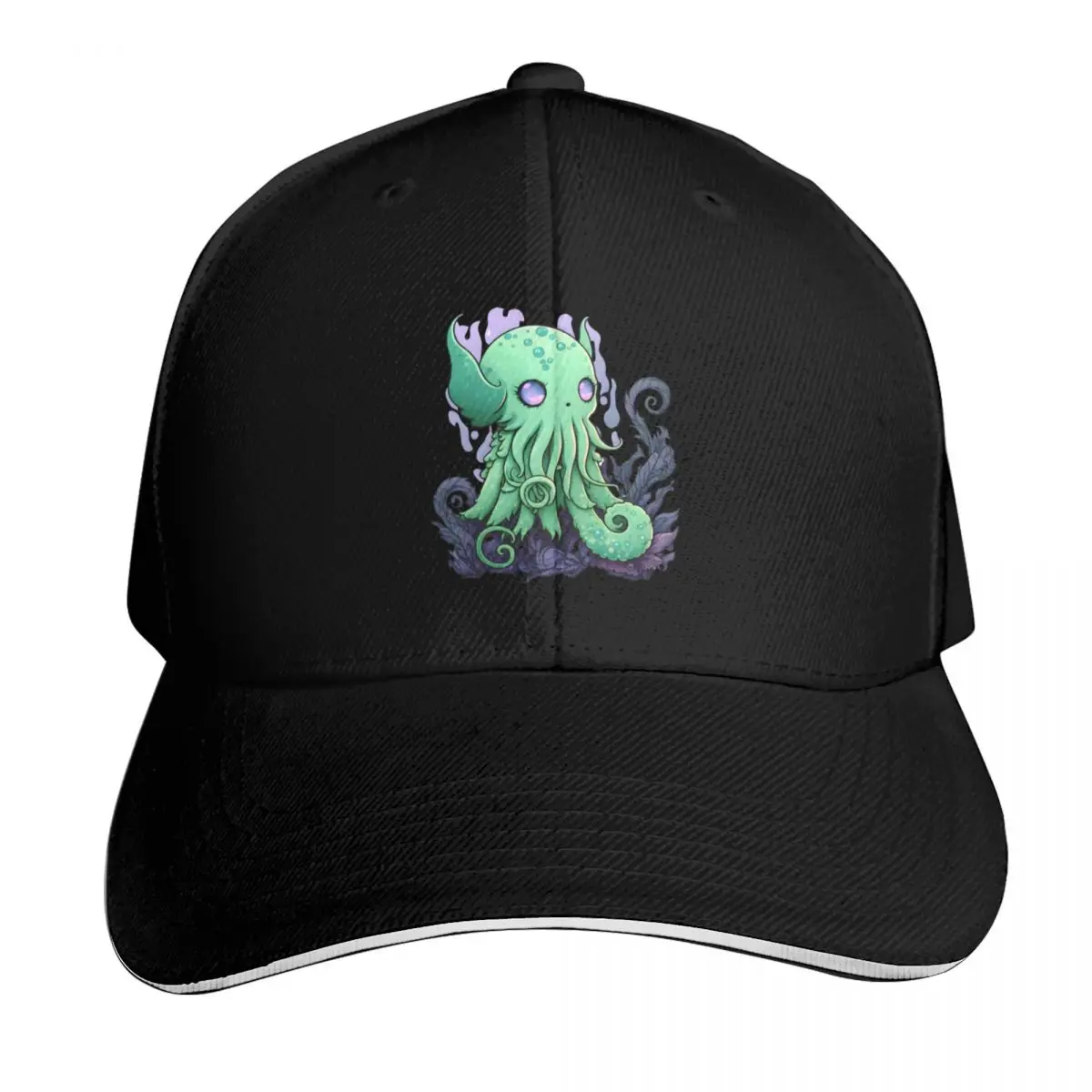 Kawaii Cthulhu Lovecraft Creature Cute Cthulhu Baseball Cap Contrast Two Tone Brim Snapback Flat Bill Strapback Dad Hat