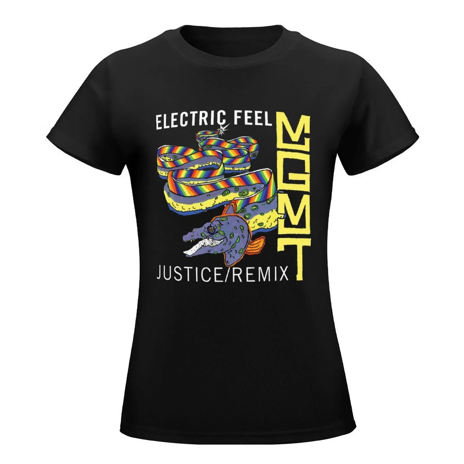 MGMT Band Electric Feel Justice Remix T-Shirt grafika letnie topy Estetyczna odzież kawaii odzież damska