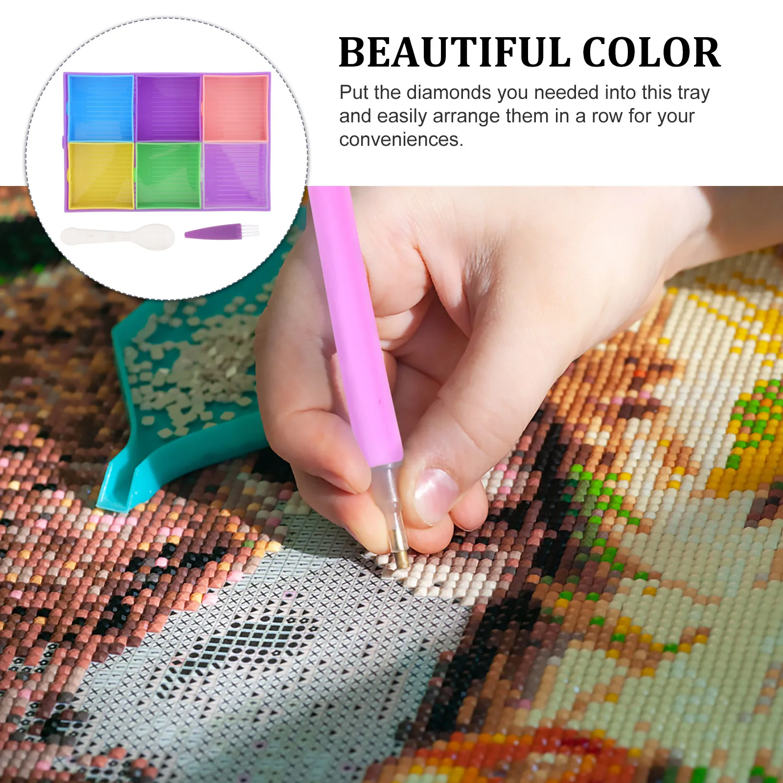 

Multifunctional Diamond Art Storage Tray Bead Organizing Container Plastic Rhinestone Sorting Trays Jewelry Making Tool Kit