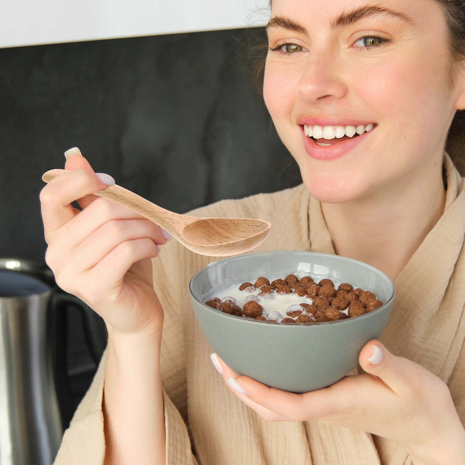 

7pcs Wooden Spoons Set Japanese Design Honey For Tea Dessert Ice Cream Wood Spoon Multifunctional Kitchen Utensil Ladle