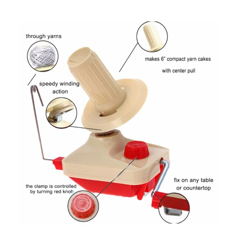 Fio Doméstico Fiber String Bola Winder, titular Winder, Lã Fio Artesanato Ferramenta