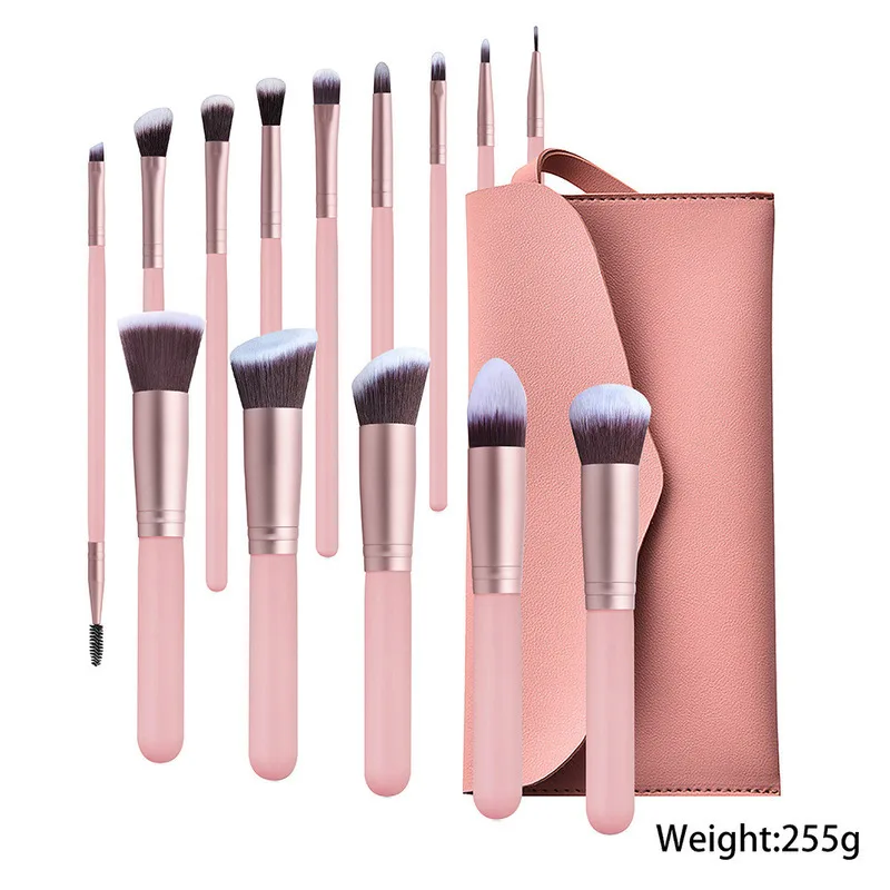 14 pinceaux de maquillage manche en bois, cheveux doux, fard à paupières, ensemble de pinceaux pour Blush, outils de beauté