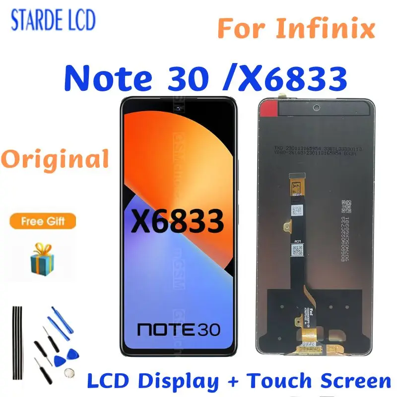 

6.78'' Original For Infinix Note 30 LCD Display Screen Touch Panel Digitizer For Infinix Note 30 LCD X6833B LCD Replacement Part