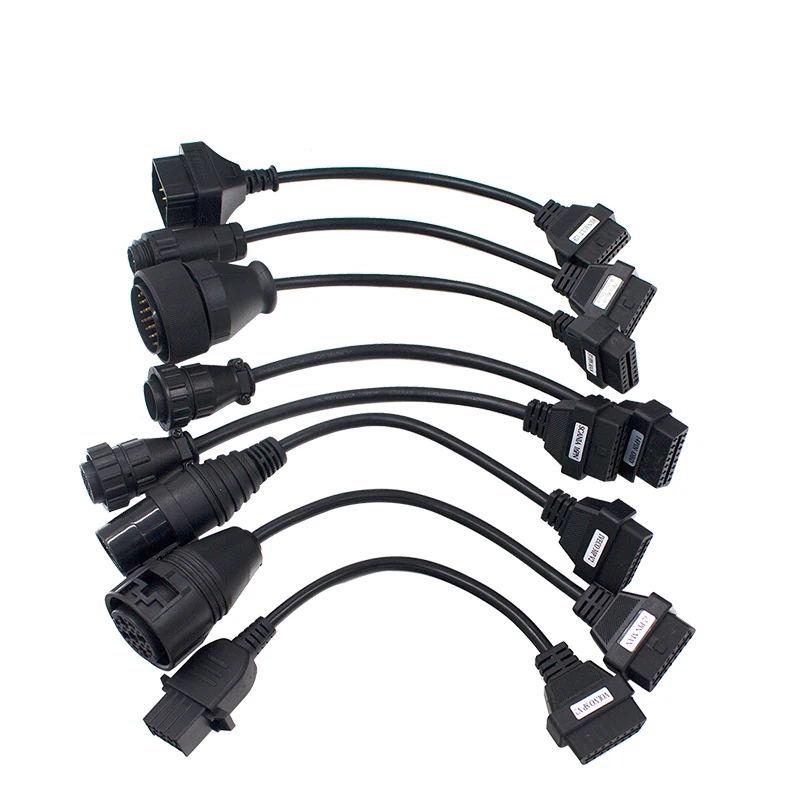 Quality Full Set 8PCS Car and Truck OBD2 Converter Cable For TCS Multidiag PRO Diagnostic Interface Connector Extension Cable