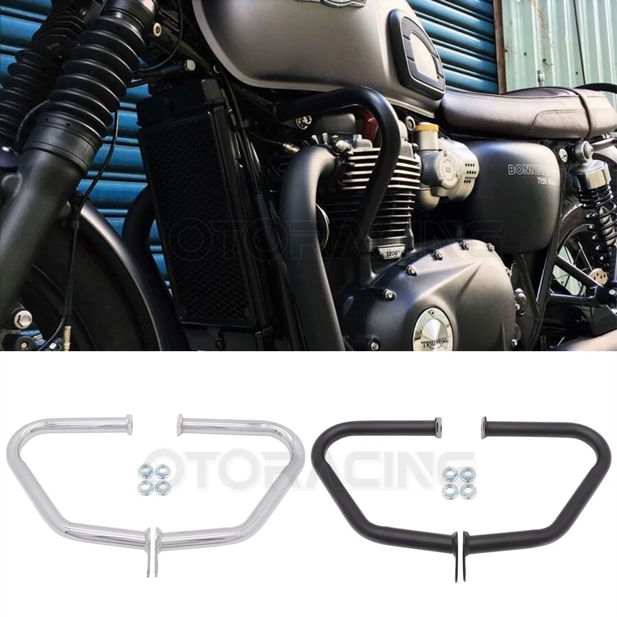 

Motorcycle Engine Guard Crash Bars For Triumph Bonneville T100 T120 Bobber Thruxton 1200/R Street Cup/Twin Speed Twin 2016-2024