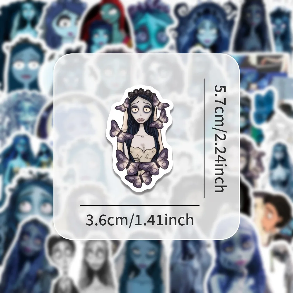 

10/30/50PCS Animated Movie Fun Corpse Bride Graffiti Decorative Stickers Personalized DIY Scooter Helmet Pencil Box Diary Decals