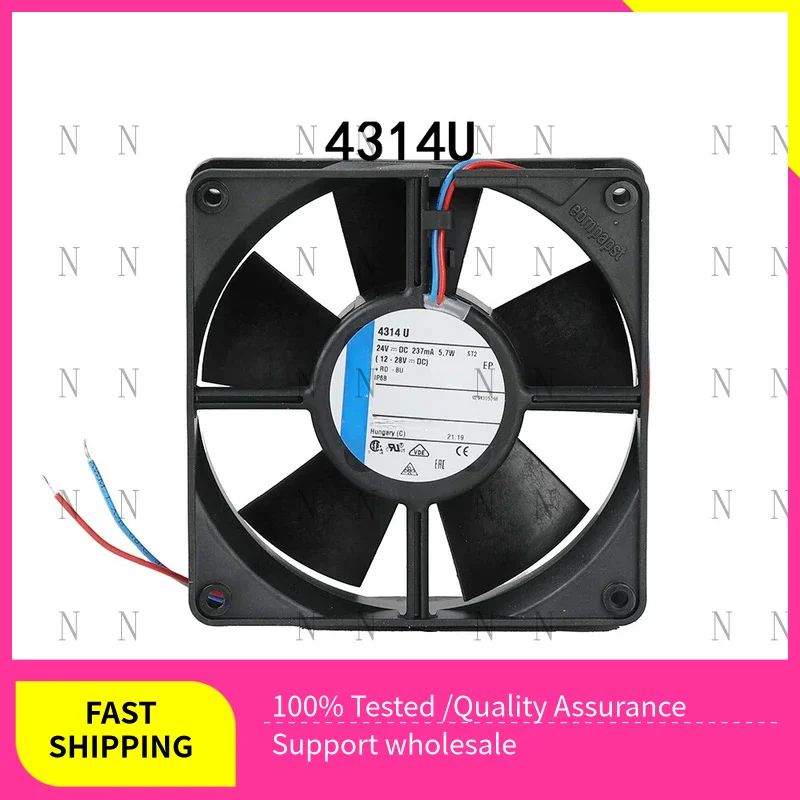 

YJJ Новый осевой вентилятор для Ebmpaps 4314U 120*120*32 мм 24 В постоянного тока 5,7 Вт 2800 об/мин IP68 Тихий радиатор