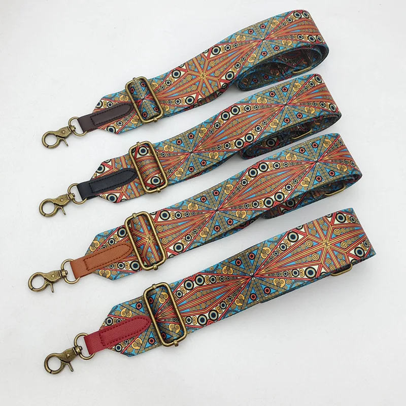 

Богемный цветной этнический модный ремень для сумки через плечо, широкий регулируемый ремень для снижения нагрузки
