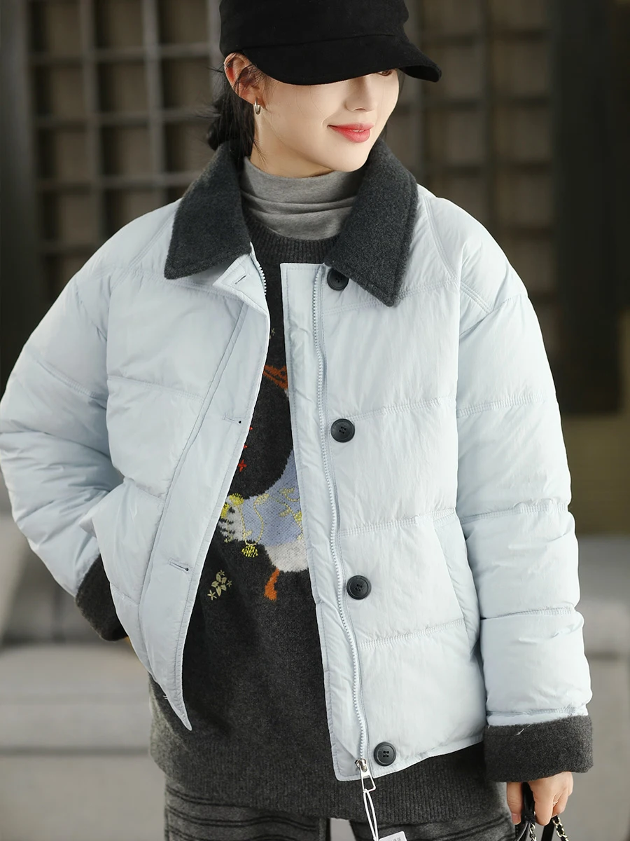 

Женская модная зимняя теплая куртка из хлопка с откидным воротником и подолом-стринг, утепленная хлопком, для повседневной носки