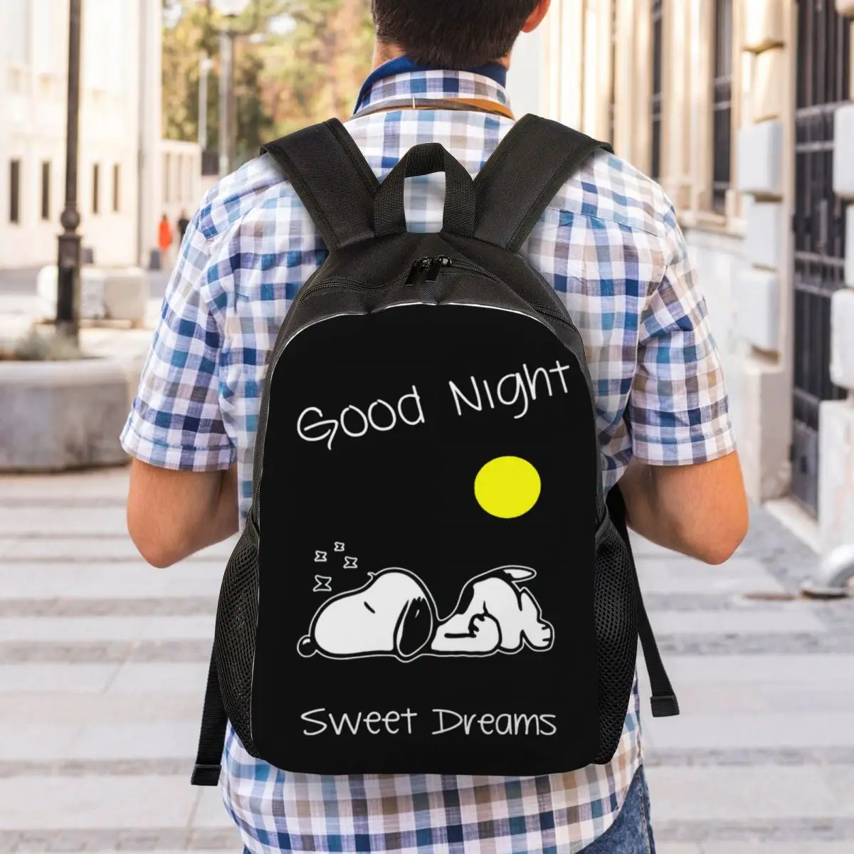 Custom S-Snoopys Backpacks for Men Women School College Student Bookbag Fits 15 Inch Laptop Cartoon Anime Bags