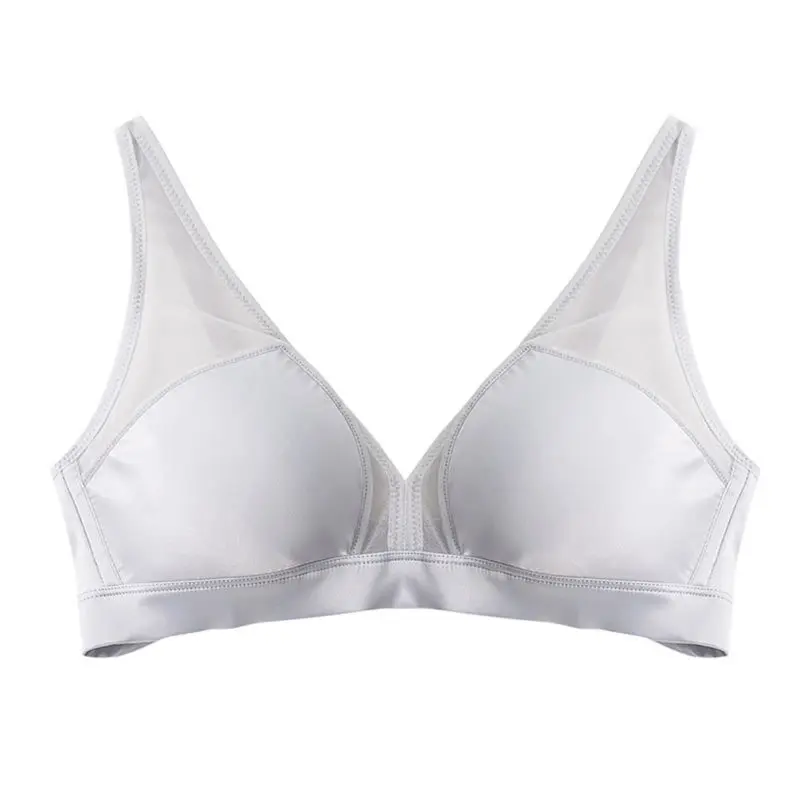 Sexy Women'S Bra Ultra-Thin No Steel Ring Underwear Pure Color Breathable Mulberry Silk Backless Intimate Lingerie