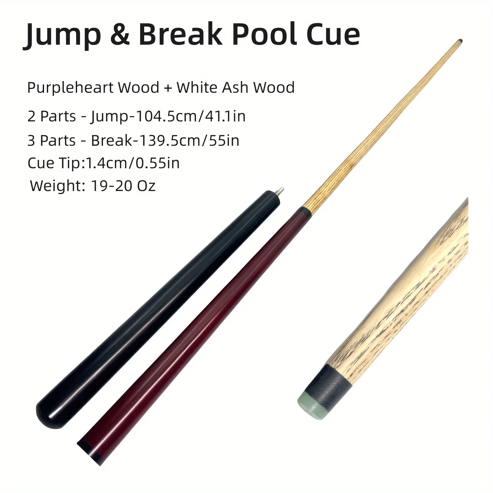 Stecca da Biliardo Premium in Legno di Purple Heart - 3 Sezioni, Ideale per Colpi di Break e Salto - Regalo Perfetto per Natale, San Valentino, Capoda