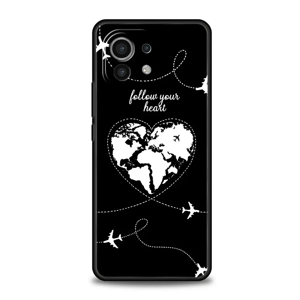 Cartoon World map scenery direction Case For Xiaomi 14 13T 12T Pro 12 13 11 Ultra Mi Note 10 Lite 10T 5G Pro 11T 11i 9T Cover