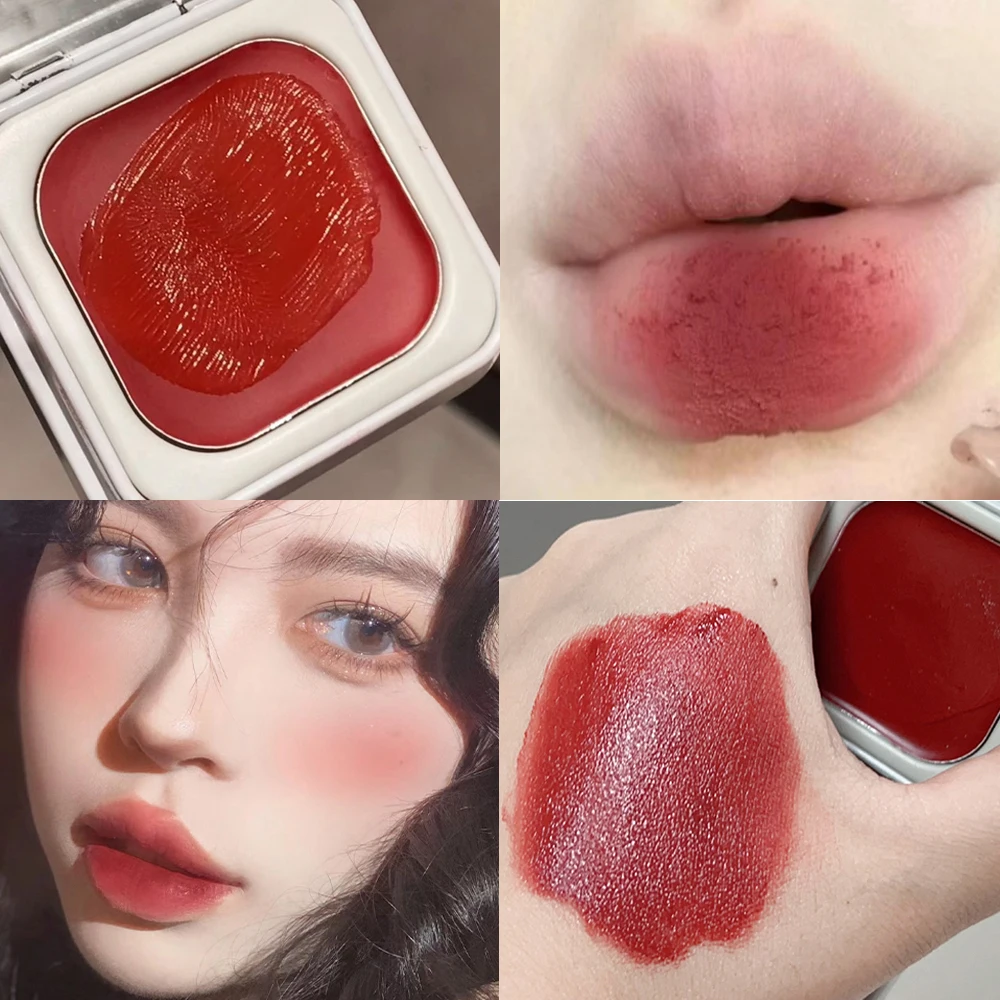 Multi-purpose Blush Lipstick Cream Waterproof Lasting Brightening Moisturizing Lip Cheek Balm Face Blusher Girls Korean Cosmetic