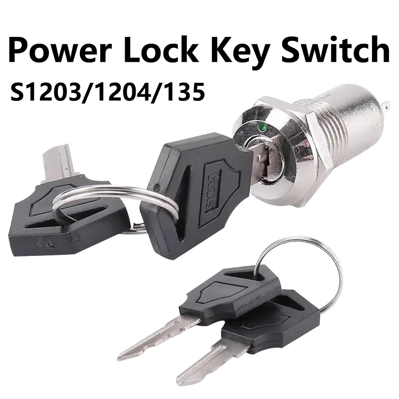 5/20/100 Sets Electronic Lock Key Power Switch ON/OFF Connector with Kirsite Zinc Shell S1203/1204/135