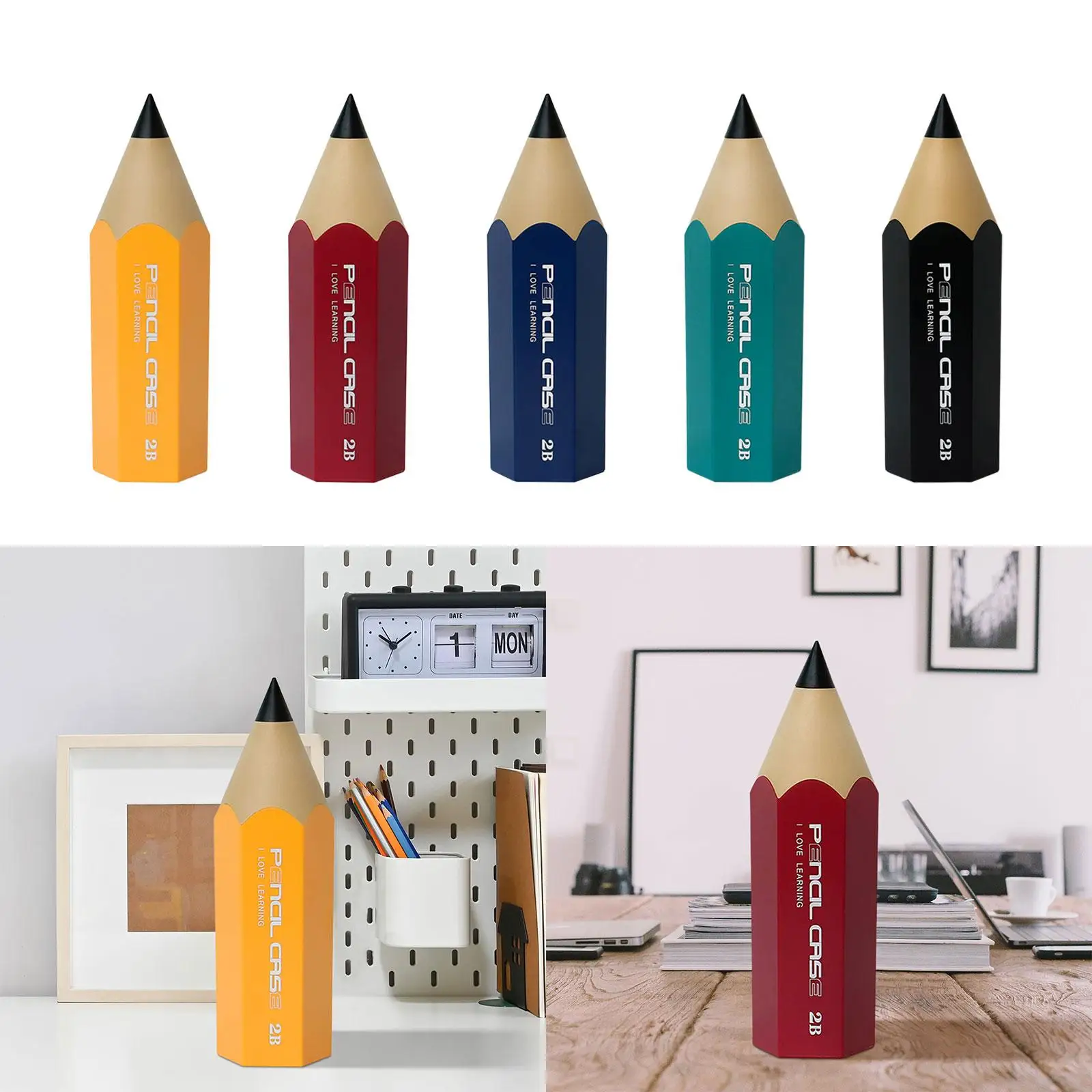 Pencil Shaped Pot Pen Holder Pencil Storage Organizer Stationery Stand