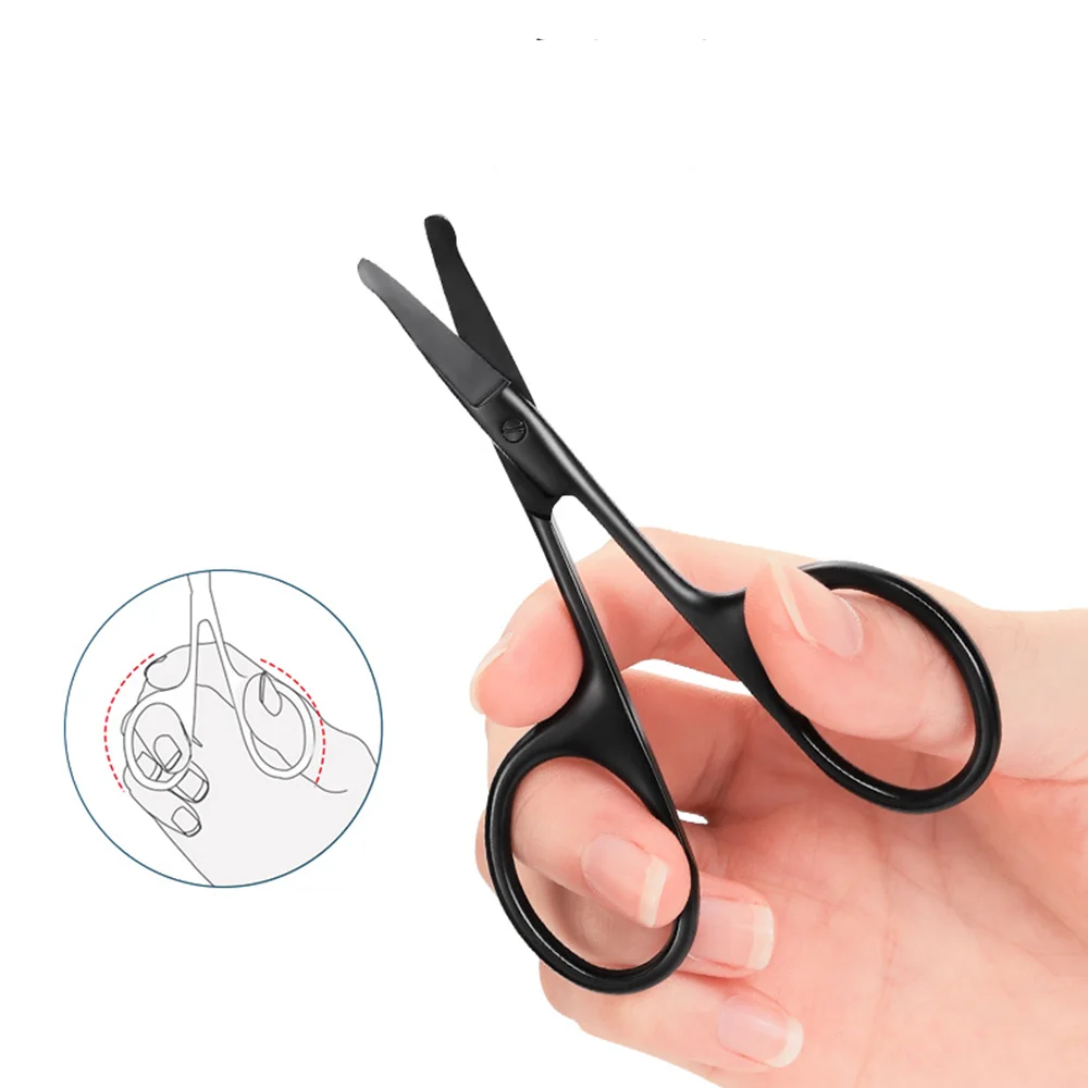 Nose Hair Scissors Lightweight Stainless Steel Pointed Round Head Beauty Trimmer Nose Hair Trimmer Ergonomics Nose Hair Cutter