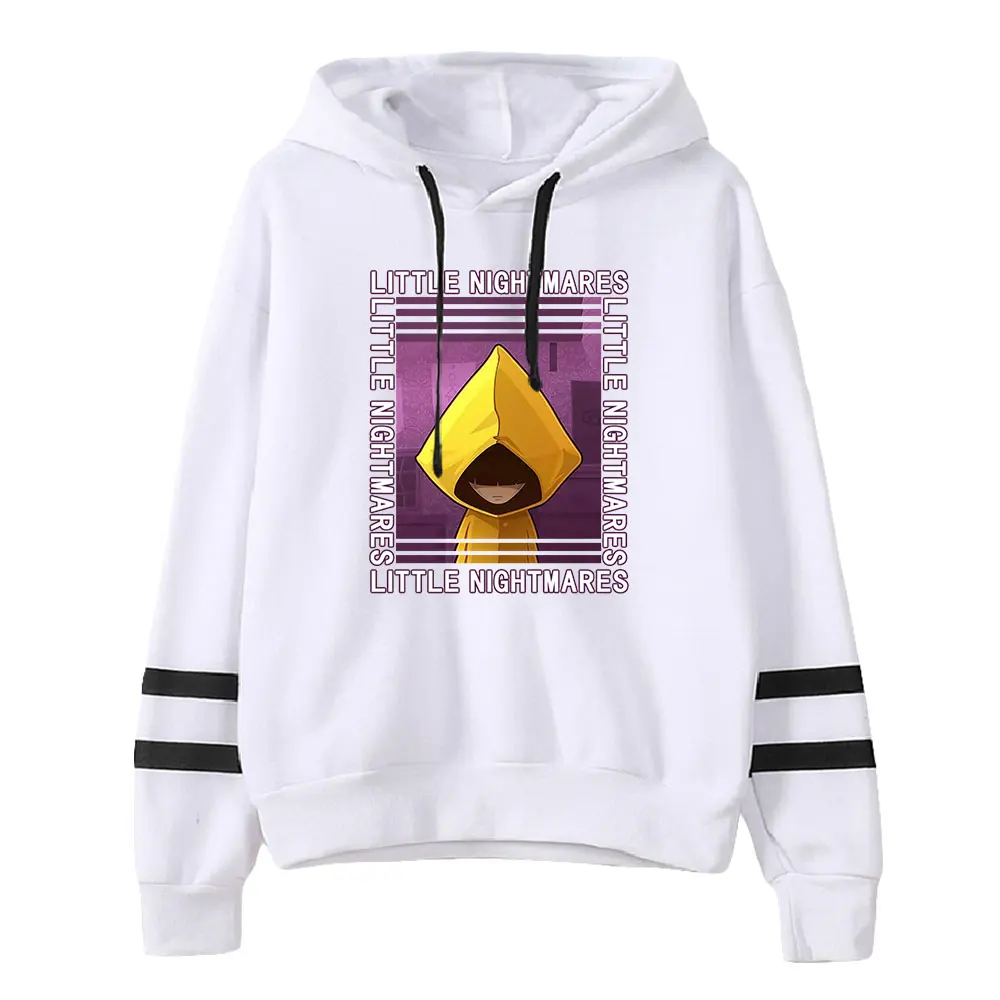 Little Nightmares 3 Hoodie para homens e mulheres, sem bolso, barras paralelas, streetwear de manga, moletom com capuz, roupas Harajuku, novo jogo