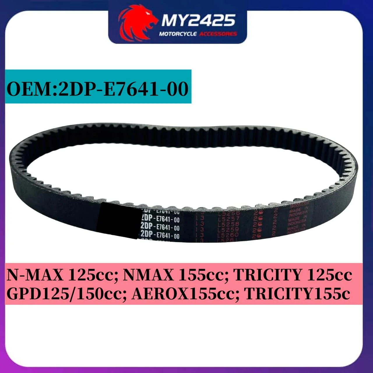 

Кевларовый оригинальный V-образный ремень для скутера 905*26 OEM 2DP-E7641-00 для Yamaha NMAX TRICITY 125 155 GPD125 GPD150 AEROX155 CVT ремень