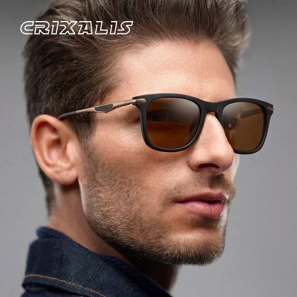 CRIXALIS gafas de sol polarizadas de moda para hombre lentes TAC diseño de buena calidad pesca correr deportes gafas de sol masculinas UV400