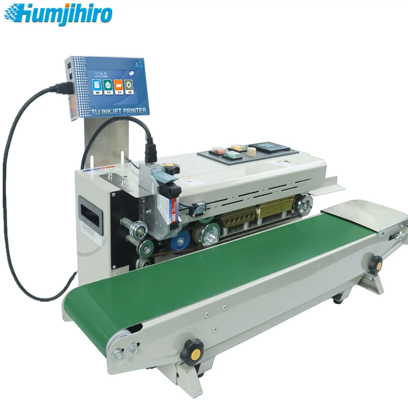 Online Thermal Inkjet Printer Film Aluminum Foil Bag Automatic Sealing Machine QR Barcode Date Sealing Machine Inkjet Printer