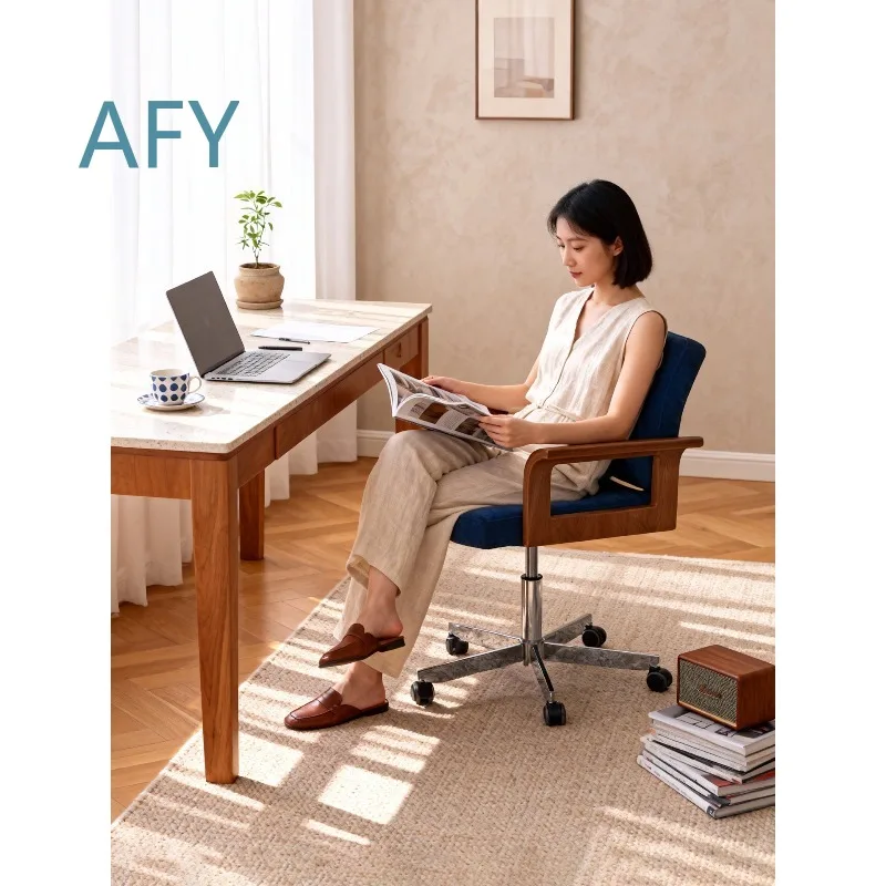 Ergonomic Office Chair for Boss Desk with Adjustable Height Swivel Base and Lumbar Support for Home Study Computer