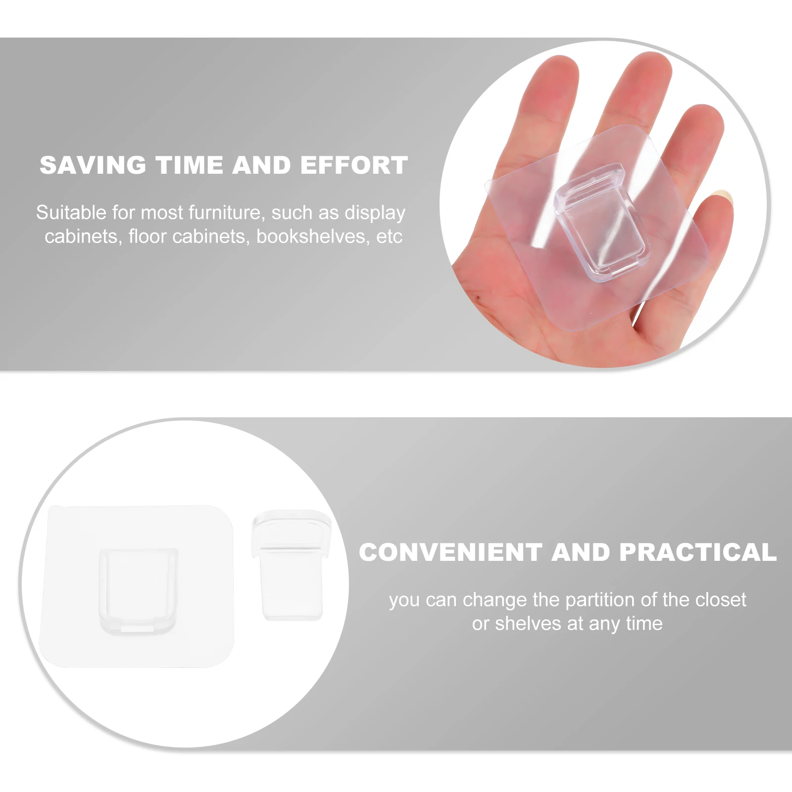 

24 Pcs Adhesive Shelf Supports Punch Free Bracket Heavy Duty Sticky Pegs Cabinet ganizer Layer Board Tuo Hardware Accessories