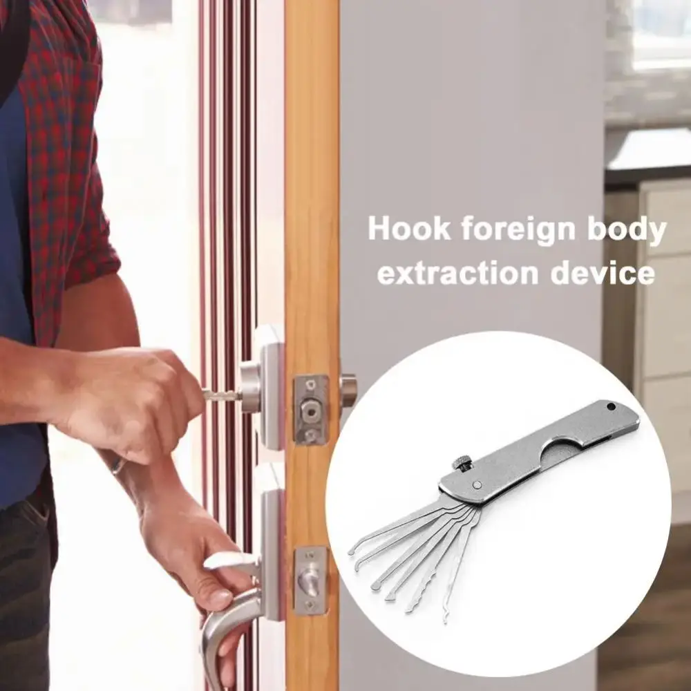 Compact Lock Picking Set Rust-resistant Versatile Door Open Keys Key Replacement Convenient Mini Hooks Remover Kit