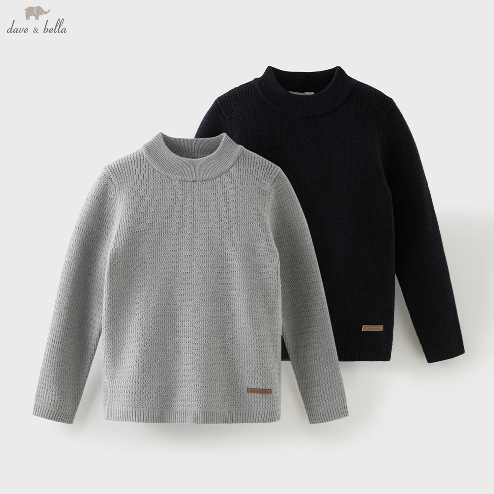Dave Bella Boys Autumn Winter Knitted Sweater Children 7-15 Years Teen Basic Knitwear Pullover Long Sleeve Top DK4263784