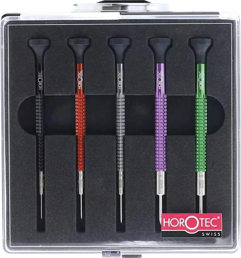 Horotec MSA01.020-B set of 5 Screwdrivers with Ball Bearings 1.00 to 2.00 mm
