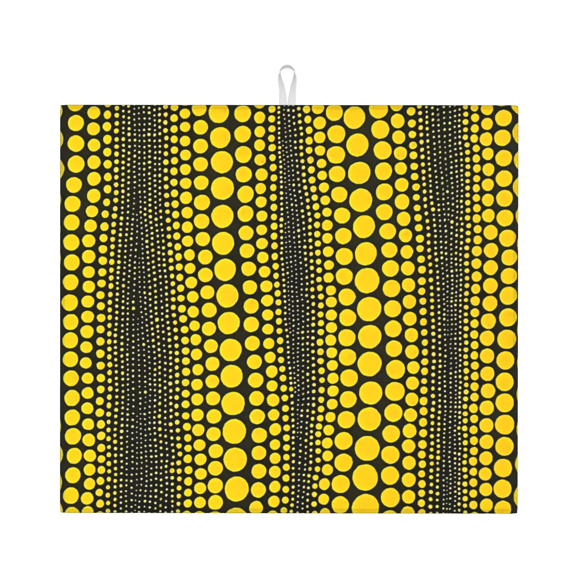 Dot Line Yellow Yayoi Kusama Non Slip Kitchen Counter Protector Mat Barware Tableware Reusable Pumpkin Polka Mat For Kitchen