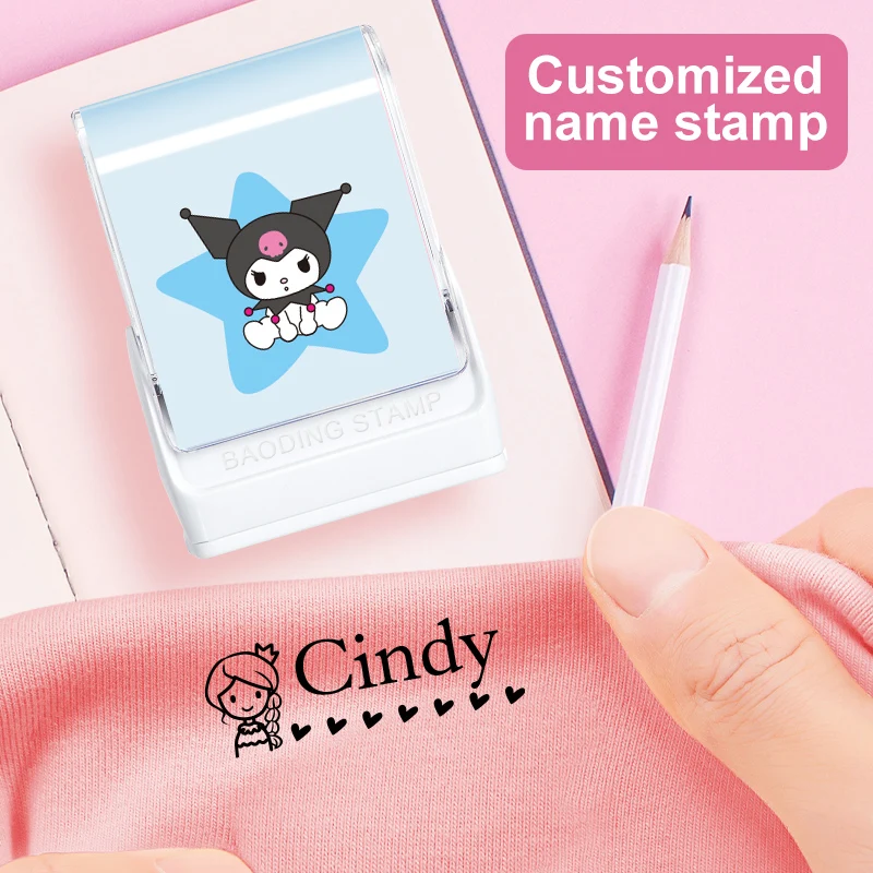 

Custom Name Self Inking Stamp With Kuromi Design, Personalized Beautiful Seal, Perfect Gift for Christmas Back to School
