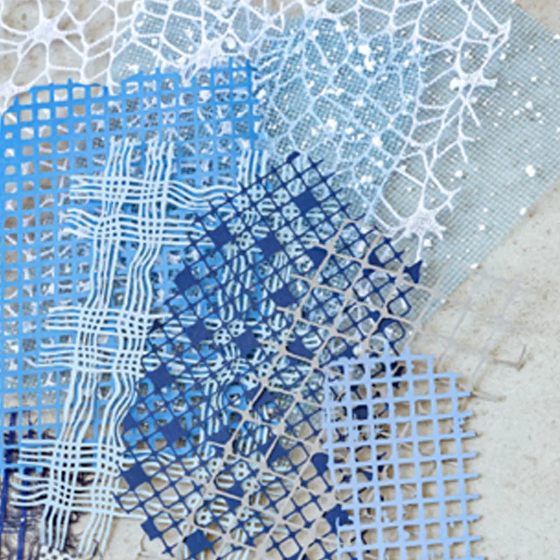 Mr. Paper 23pcs Paper Mesh Series Mixed Material Craft Kit DIY Collage Notebook Frame Greeting Card Calendar Mobile Phone Case