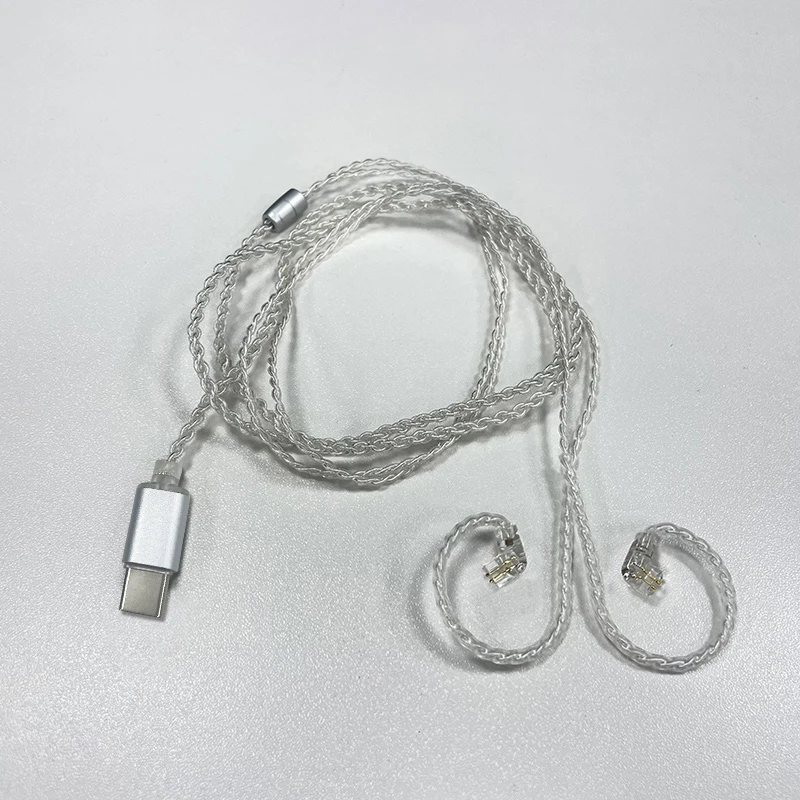 Nd D7 Vier Streng Verzilverd Type-C Kabel Hoge Zuiverheid Zuurstof Koper Dual Pin Plug Hifi Oortelefoon Kabel