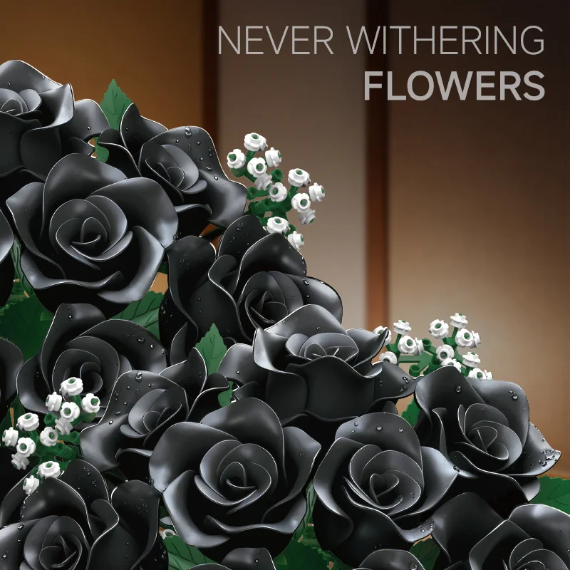 Modelo de rosa rosa, juguete de ensamblaje, ramo para el hogar, adorno creativo, conjunto de bloques de construcción, juguete para regalo de cumpleaños para niña del Día de San Valentín