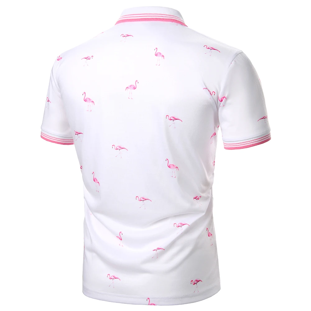 Men\'s Shirt Flamingo Print Button-Down Polo Shirt For Men Business Casual Daily Home Banquet Exercise Men\'s Top Men\'s Polo Shirt