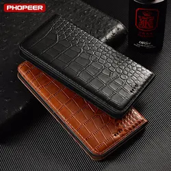 Crocodile Genuine Leather Flip Case For XiaoMi Mi 13 12 11 NE 12T 12X 12S 11i 11T 11X Pro Ultra Lite Dimensity Phone Cover Cases