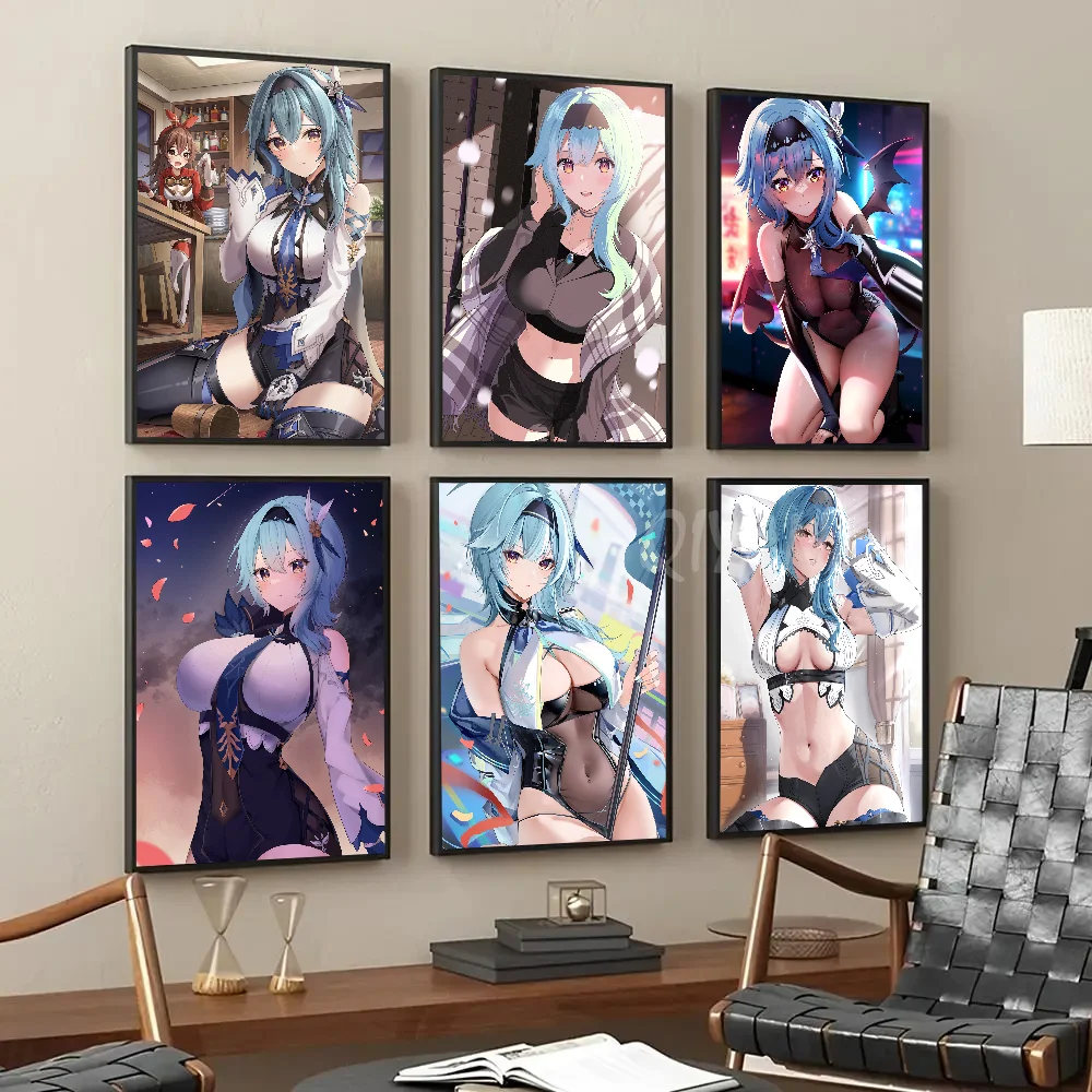 

Eula Lawrence Genshin Impact Anime Girl Poster Paper Print Home Living Room Bedroom Bar Restaurant Cafe Art Painting Decoration