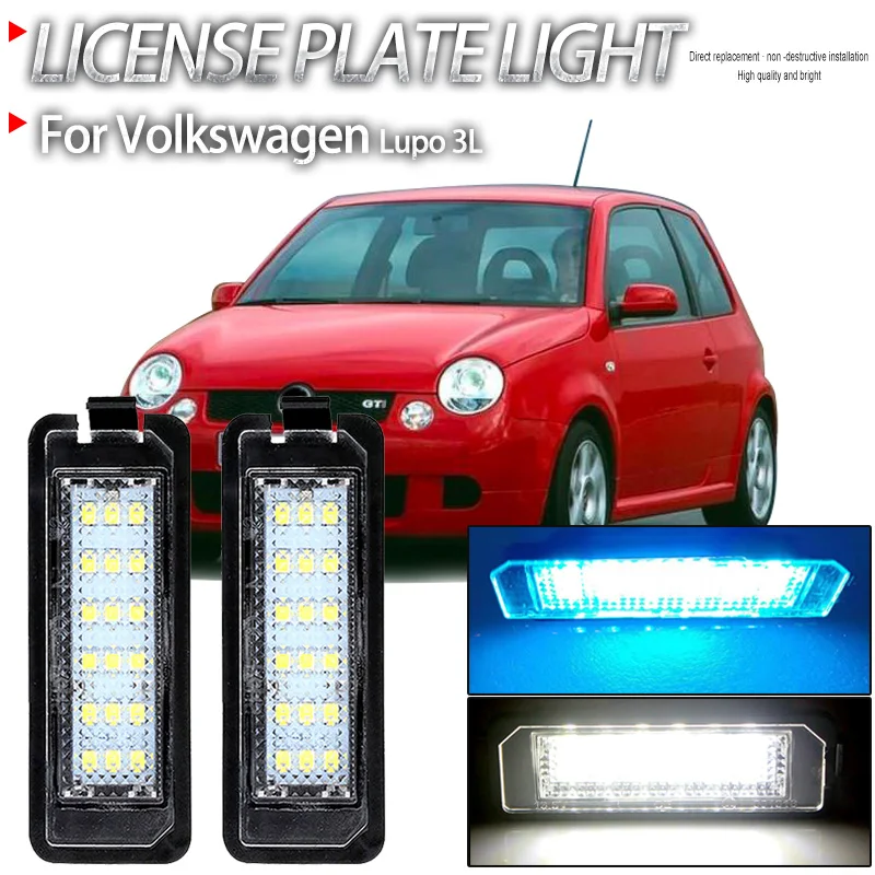 2 uds bombillas Led para coche lámpara de luz de matrícula para Volkswagen VW Lupo 3L 1998 1999 2000 2001 2002 2003 2004 2005 2006 Canbus