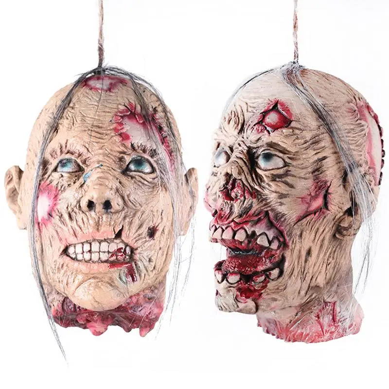 Halloween Human Head Realistic Halloween Hanging Toy Halloween Prank Toys Lightweight Odorless For Cosplay Role-playing Head Dec