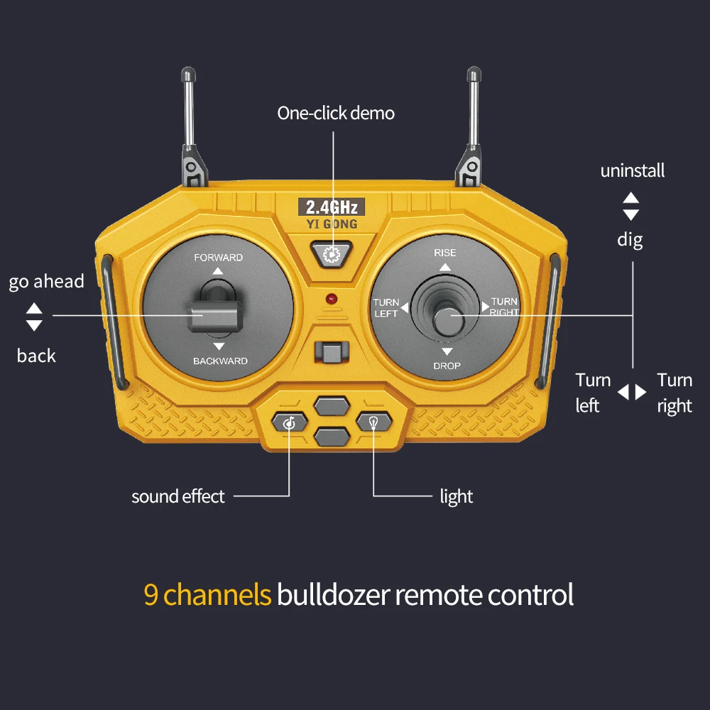 1:20 RC Car 2.4G Remote Control Car Excavator Engineering Vehicle Crawler Truck Bulldozer Toys for Boys Kid Dumper Children Gift