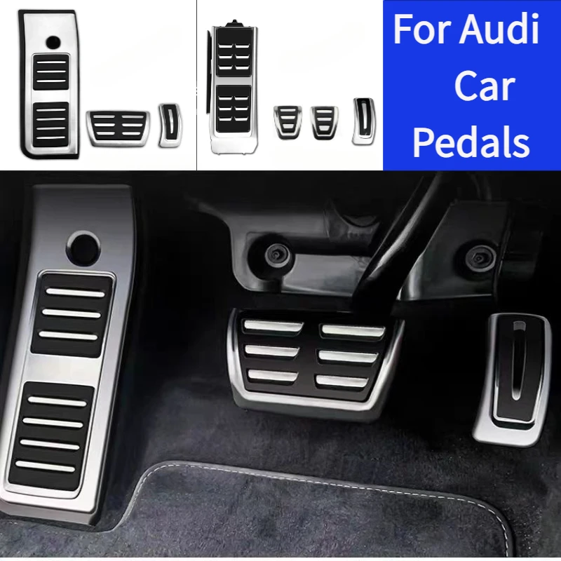 

Stainless Steel Car Pedals for Audi AT MT 2009- 2024 A6 C7 C8 A4 B8 B9 Q5 High Quality Accelerator Brake Pedal Cover Pads