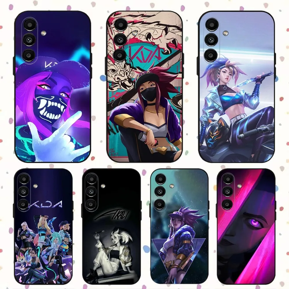 L-LOL KDA Akali Phone Case For Samsung S24,S21,S22,S23,S30,Ultra,S20,Plus,Fe,Lite,Note,10,9,5G Black Soft Cover