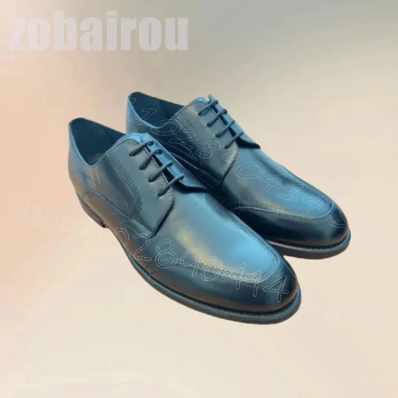 

Black Sewing Design Matte Leather Strappy Loafers Fashion Slip On Men Shoes Luxury Handmade Party Feast Office Men Dress Shoes