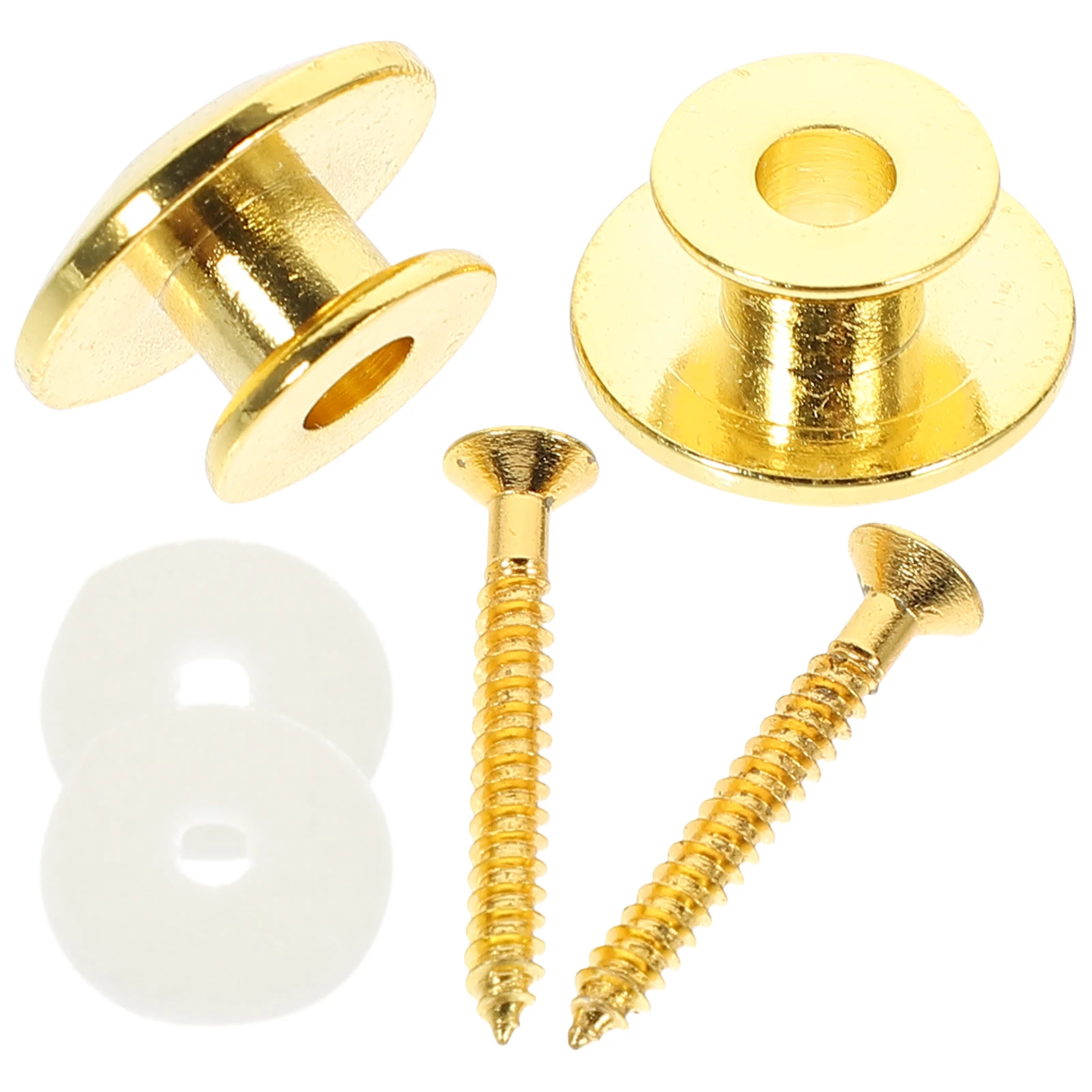 

2pcs Buttons Metal Silicone Durable Locking Retainer Skid-Proof Electric Acoustic Bass Locks Accessories Metal End Guitar Strap