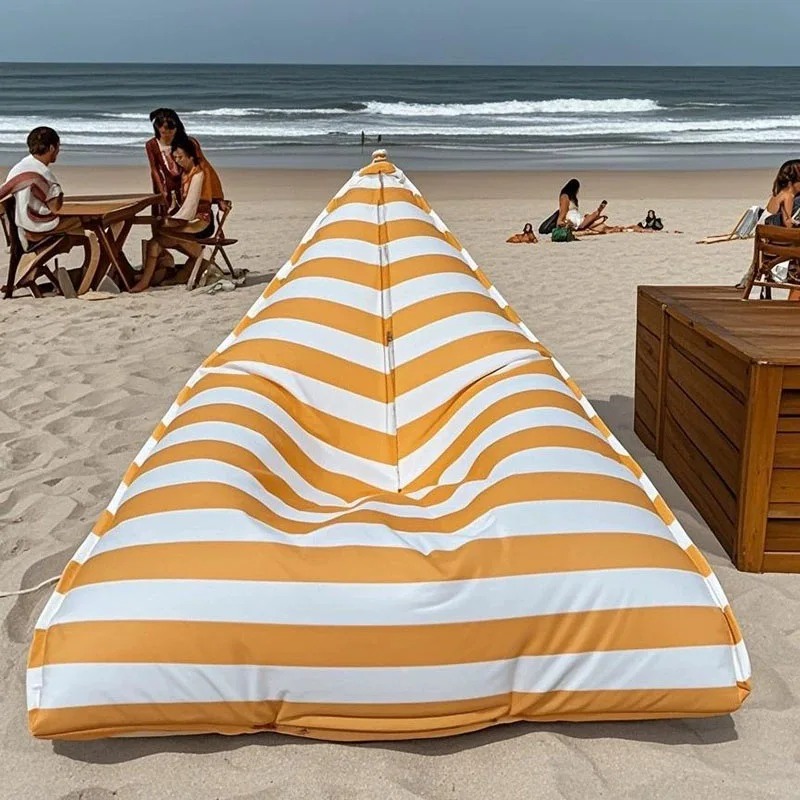 Outdoor beach lazy sofa waterproof striped triangular bean bag