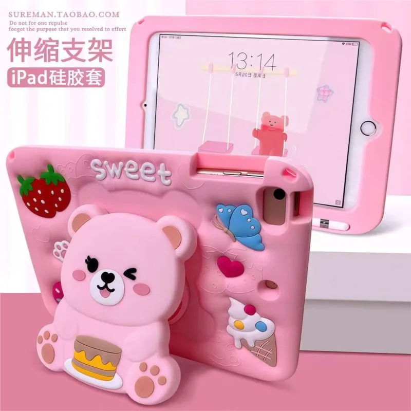 Applicable to Redmi Pad SE11in Pad 8.7in Redmi Pad2 11in Tablet Silicone Case with Pen Slot Cute Girl Children's Tablet Case