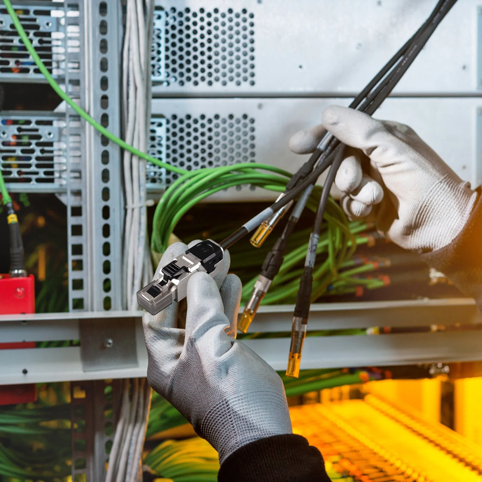 

Ethernet Pass Through Connector Electrical Passthrough Plug Cable Modular Cat Six Connectors